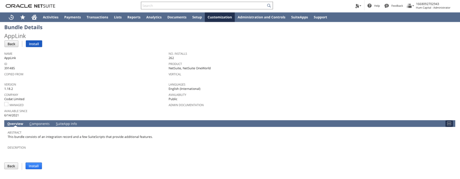 Hum Account How do I connect my Oracle NetSuite account to Hum?